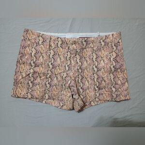 DEAR JOHN Women's Shorts Sz 30 Snake Skin Pink Orange Cuffed Chino Preppy Beach